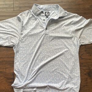 FootJoy Light Blue Patterned Polo Shirt